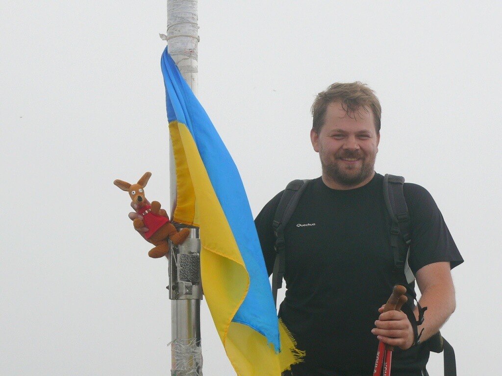 Ryjek i flaga Ukrainy